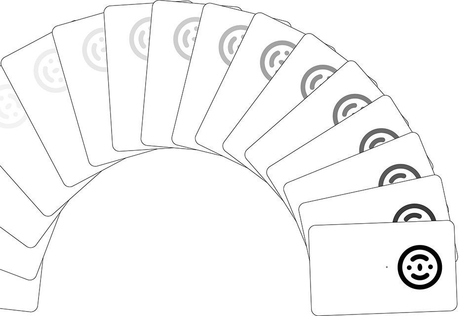 Images of the Double Happy cards used for contrast testing.